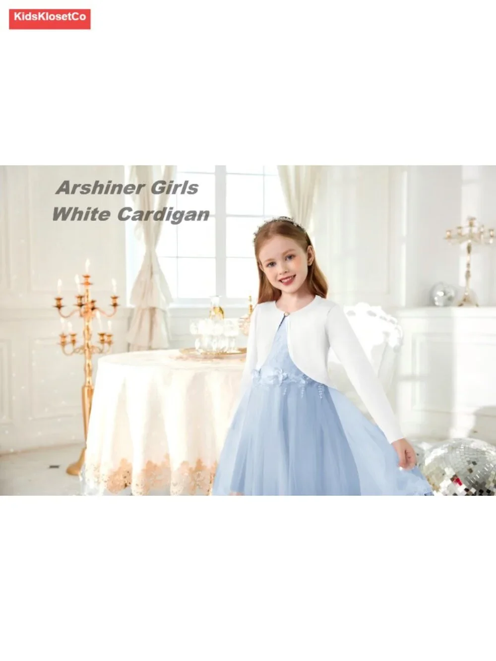 Girls Open Front Shrug Cardigan Knit Bolero with Button Closure